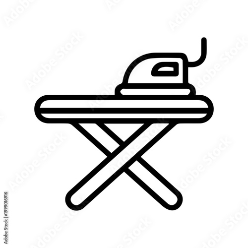 Ironing board and iron icon