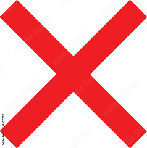 Bold red x mark a symbol of cancellation error or closure