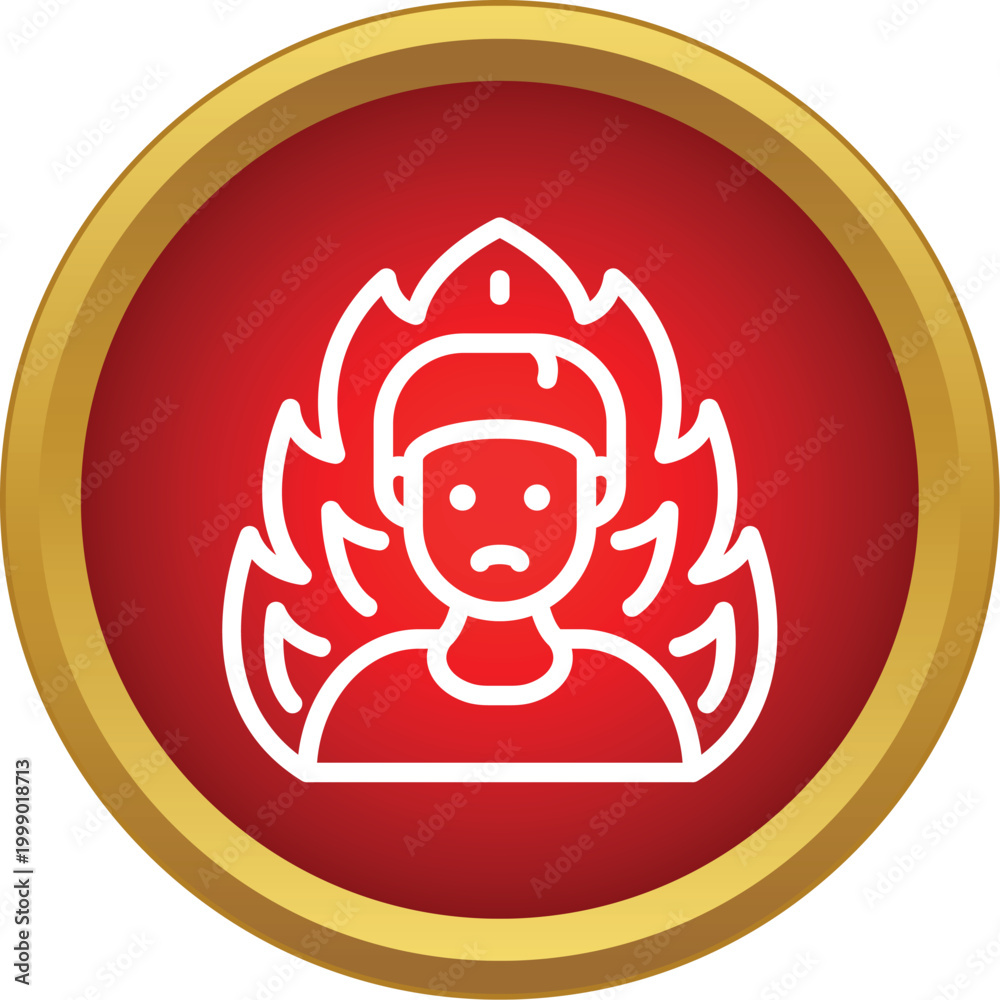 Fototapeta premium Person icon on red button, depicting emotion, stress, and mental health issues
