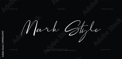 Mark Style, Classy elegant font, vintage type or luxury premium typeface, vector English royal alphabet. Classic typography in modern or old art deco style, serif letters for modern,