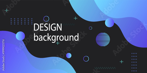 template banner with blue gradient color. design with liquid shape. Dari color background.