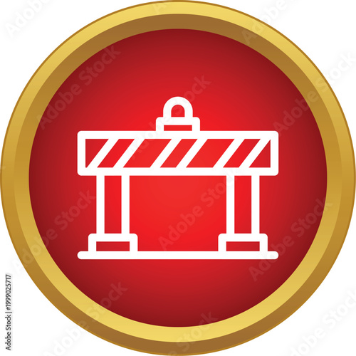 Roadblock barrier icon symbolizing caution, construction, and traffic stoppage