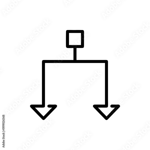 Parallel Workflow Line Art Icon Vector