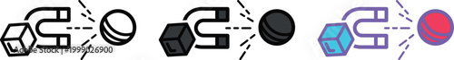 Magnet Attraction and Repulsion Concept Illustration, Physics Force, Opposites Attract and Reject Abstract Banner