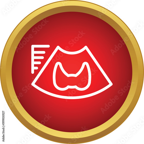 Thyroid gland imaging with measurement scales indicating a medical ultrasound examination