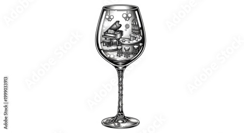 Jazz Lounge Wine Glass Vector 