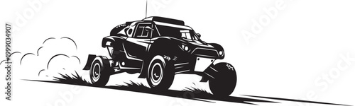 Black monster truck, off-road vehicle, racing illustration, vector graphic