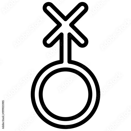 Obraz na płótnie Gender nonconforming symbol. Editable stroke vector icon.