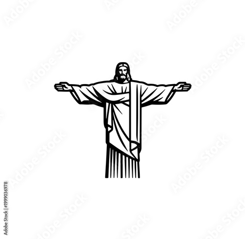 RIO DE JANEIRO , Brazil Aerial view of Christ Redeemer