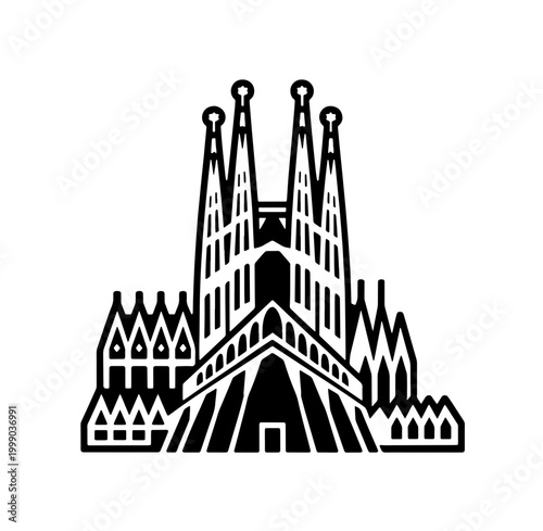 Sagrada Familia Vector Drawing
