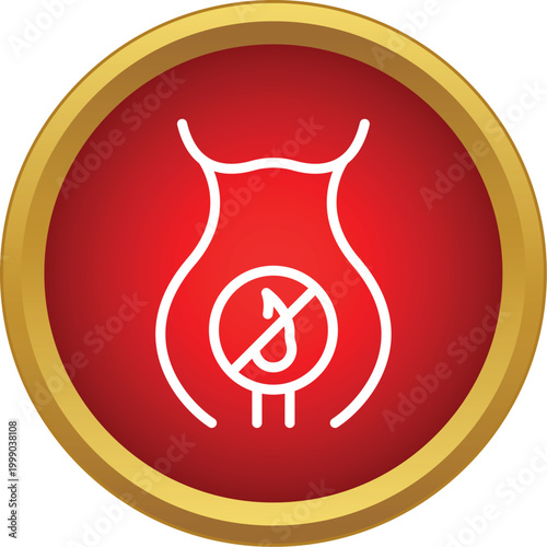 Female anatomy outline indicating infertility with a crossed out drop icon