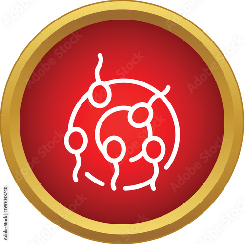 Sperm cells approaching an egg cell, symbolizing fertilization and human reproduction