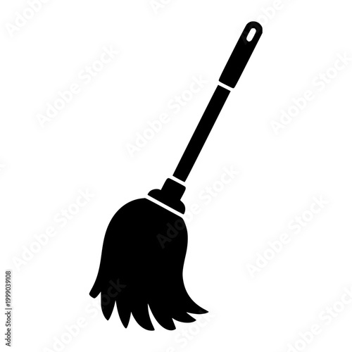 Mop silhouette icon for cleaning services and housekeeping