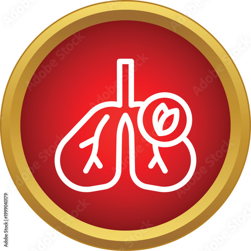 Lungs icon in red circle representing respiratory health and wellness