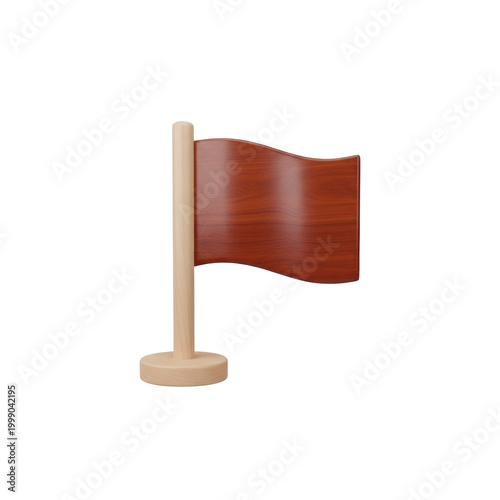 Wood Flag Dual-Tone, isolated on a transparent background