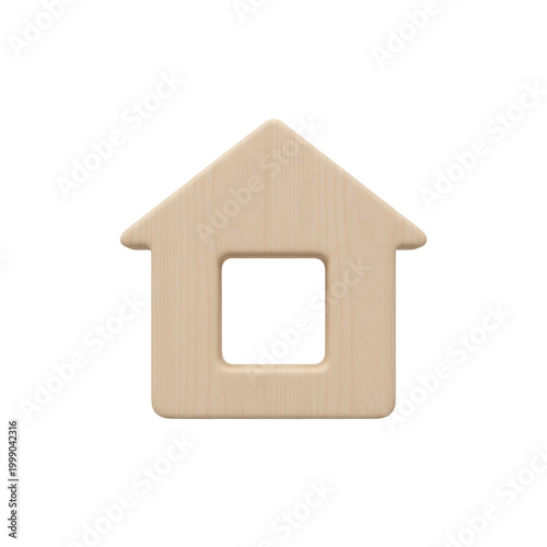 Wood Home Single-Tone, isolated on a transparent background