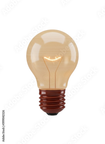 Wood Idea Bulb Dual-Tone, isolated on a transparent background
