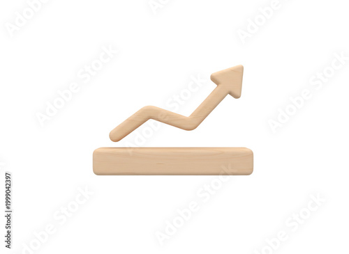 Wood Line Graph Icon, isolated on a transparent background