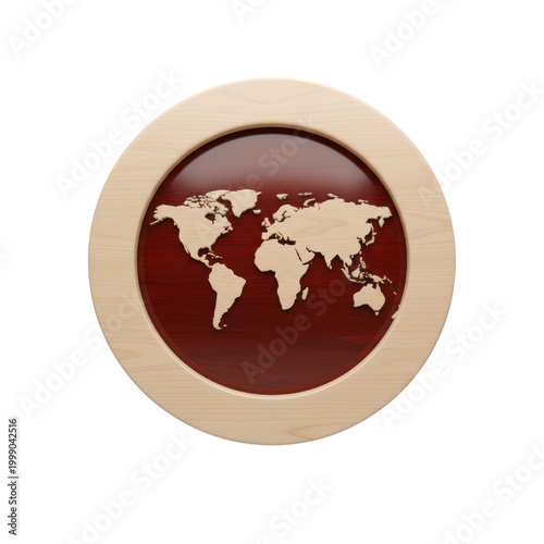 Wood Map Icon, isolated on a transparent background