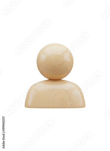 Wood Profile Icon, isolated on a transparent background