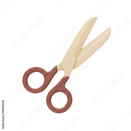 Wood Scissors Dual-Tone, isolated on a transparent background
