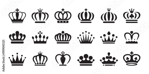 Collection of Royal Crown Silhouettes for King and Queen