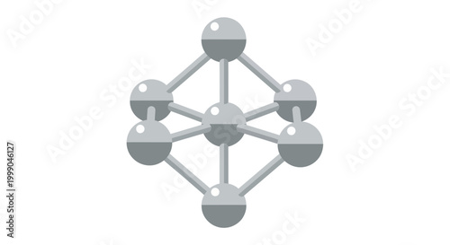 Abstract geometric atomic structure vector illustration on a white background