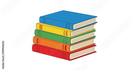 Stacked Books Vector Illustration A Colorful Collection of Knowledge