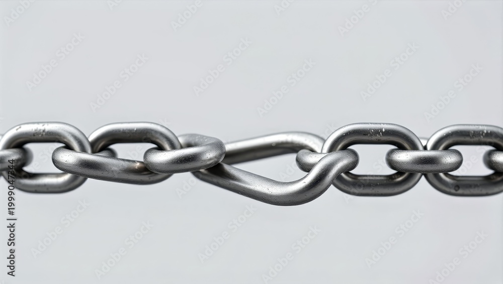Fototapeta premium Logistics process inefficiency abstract twisted chain for business visuals