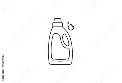 Laundry detergent bottle icon, cleaning liquid symbol, washing powder outline, soap container