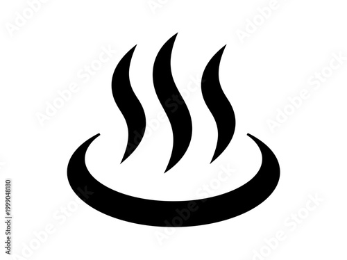 Onsen Symbol Icon Vector - Japanese Hot Spring and Spa Signage for Wellness and Tourism