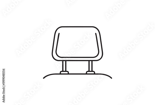 Minimalist lab coat vector icon, white medical doctor uniform line art, professional scientist protective clothing illustration for healthcare and research