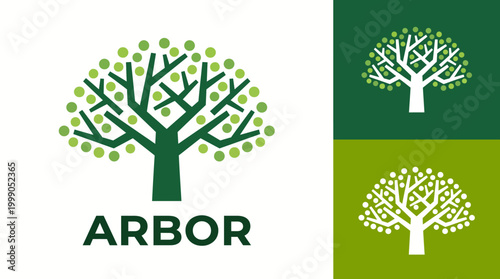 This logo design encapsulates nature's beauty with a stylized tree, representing growth, eco-friendliness, and stability, perfect for environmental initiatives.