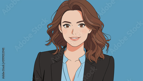 Professional Portrait of a Modern Businesswoman Illustration