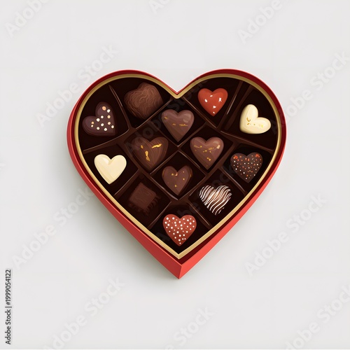 heart-shaped chocolates in heart shape box