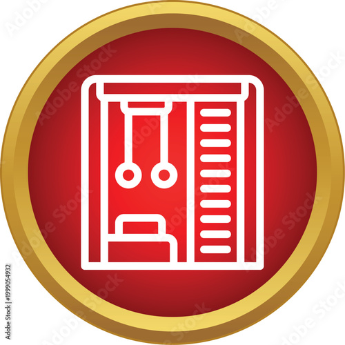 Gym apparatus featuring gymnastic rings and a wall bars ladder