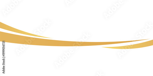 Flowing golden waves and swooshes with golden gradient for a luxurious border or footer on a certificate