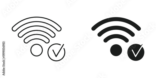 Comparison of wifi signal strength and connection status indicators