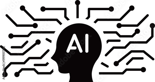 生成AI 人工知能 AI テクノロジー デジタル ネットワーク DX ビジネス 背景イメージ 黒