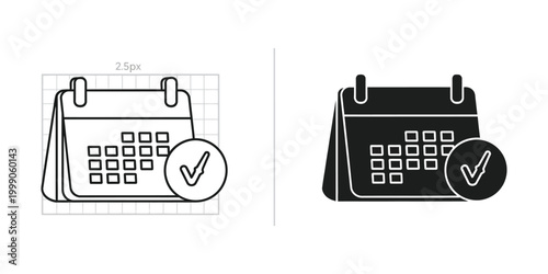 Two calendar icons with checkmarks indicating task completion or verification