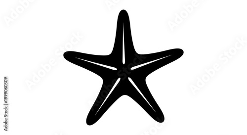 Black starfish icon isolated on white background. Simple sea star vector illustration for marine design.