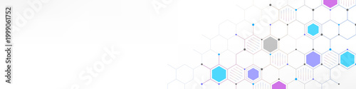 Abstract geometric background with hexagons shape pattern for banner or website header template