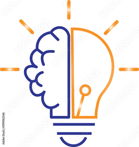 Brain and light bulb concept  creative idea and innovation symbol  thinking and inspiration icon  problem solving and knowledge representation