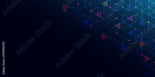 Abstract technology background with a geometric pattern of triangle shapes. Graphic design element
