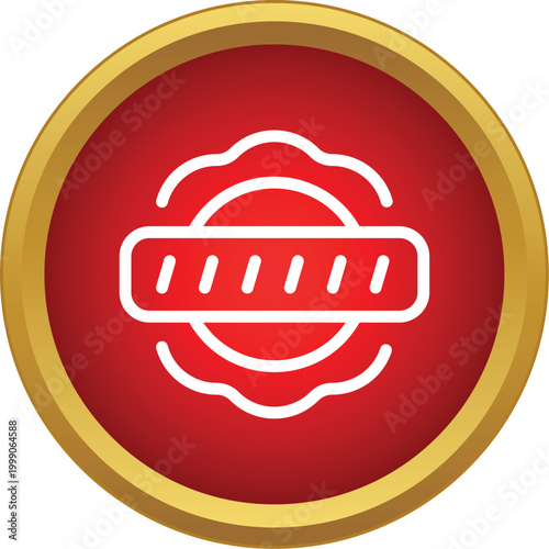Red circular label symbolizing a sold out or unavailable item