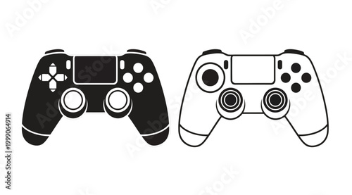 Set of two game controllers icons