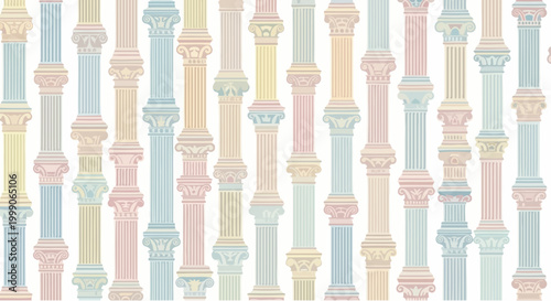 Pastel Corinthian Columns Pattern
