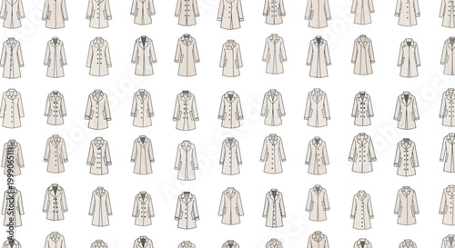 Collection of Fashionable Trench Coats in a Grid Pattern
