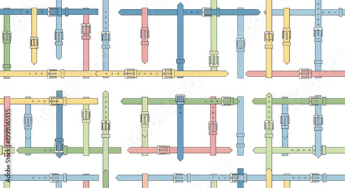 Colorful Leather Watch Straps Arranged in Geometric Pattern