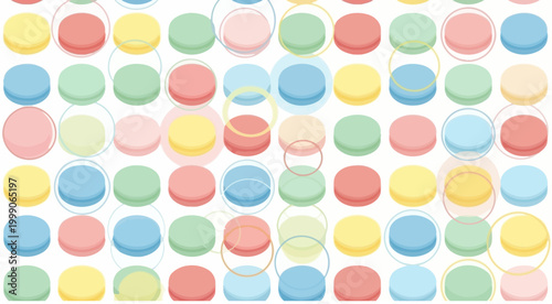 Colorful Macarons Pattern Background